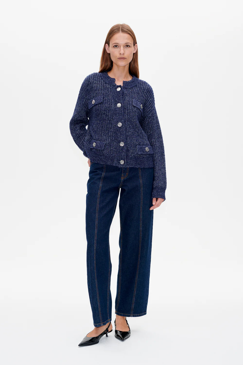 Cat Cardi Baritone Blue Melange