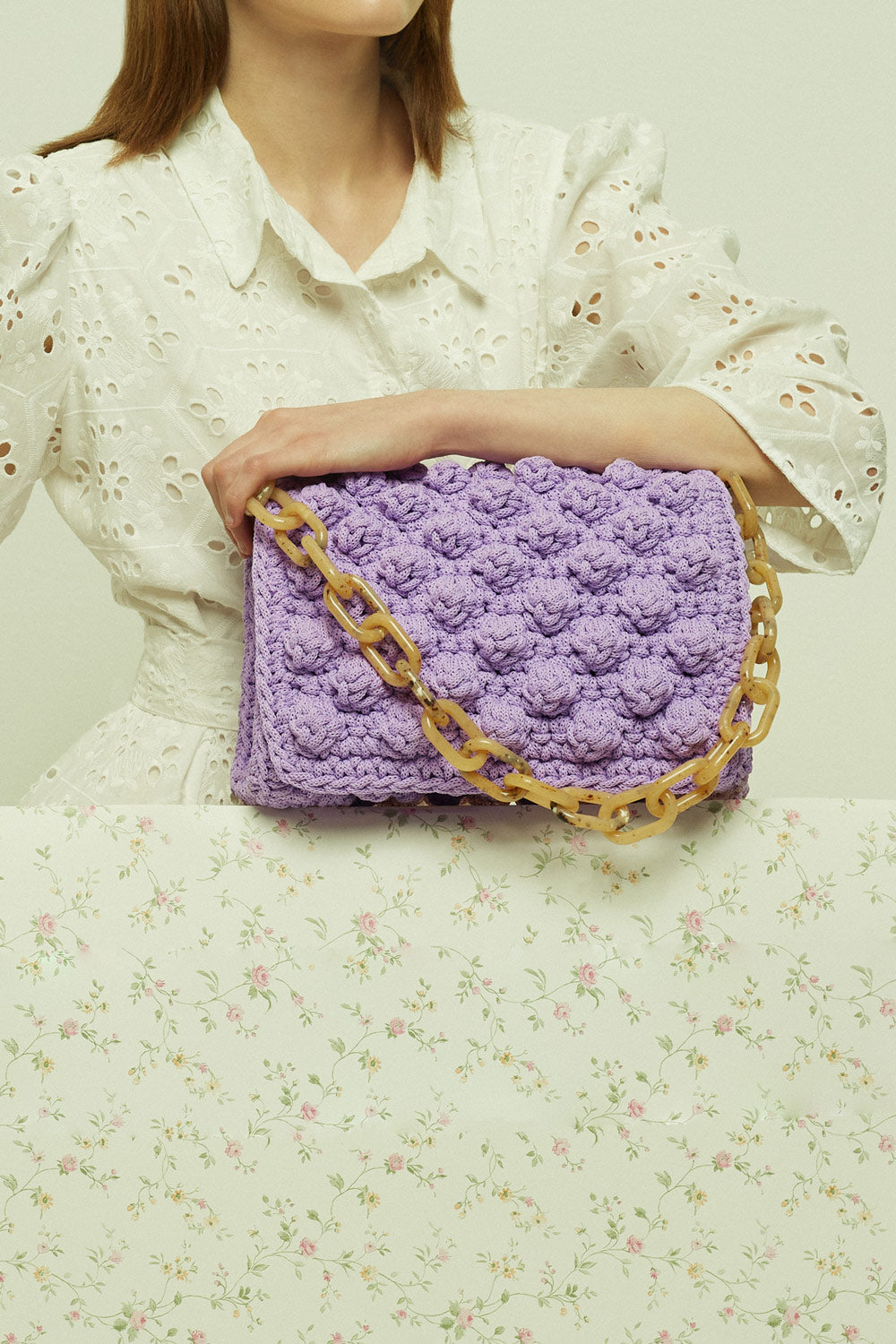 Bubbles Bag Medium Lilac with Tartaruga Chain