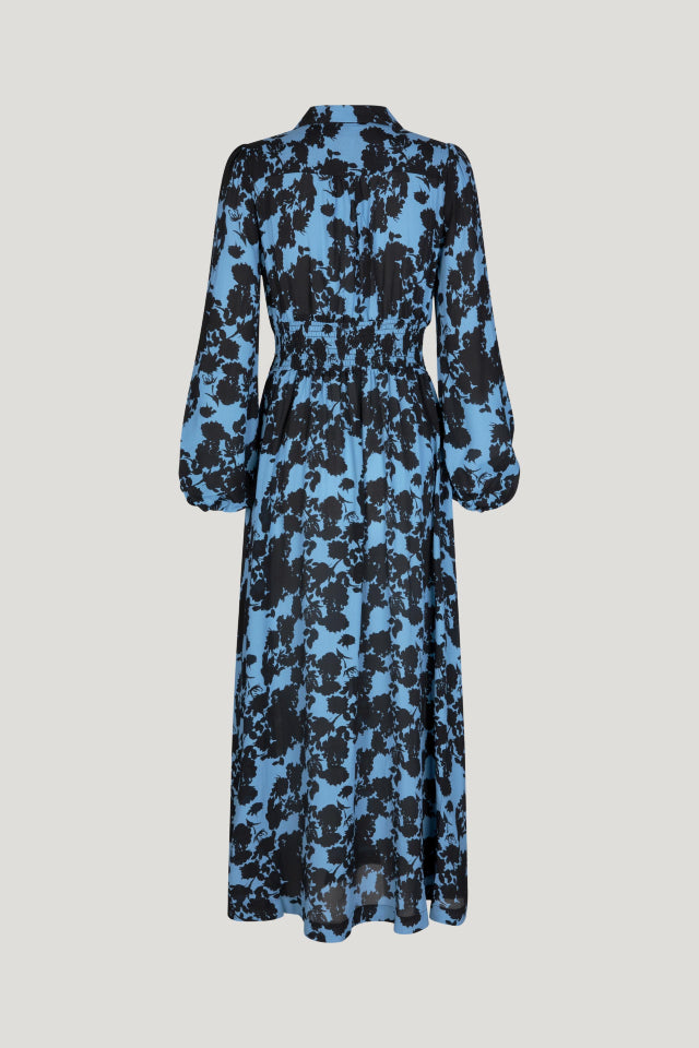 
                  
                    Amber Dress in Blue Flower Jacquard
                  
                