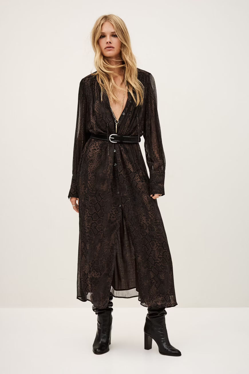 Sahara Marron Serpent Dress