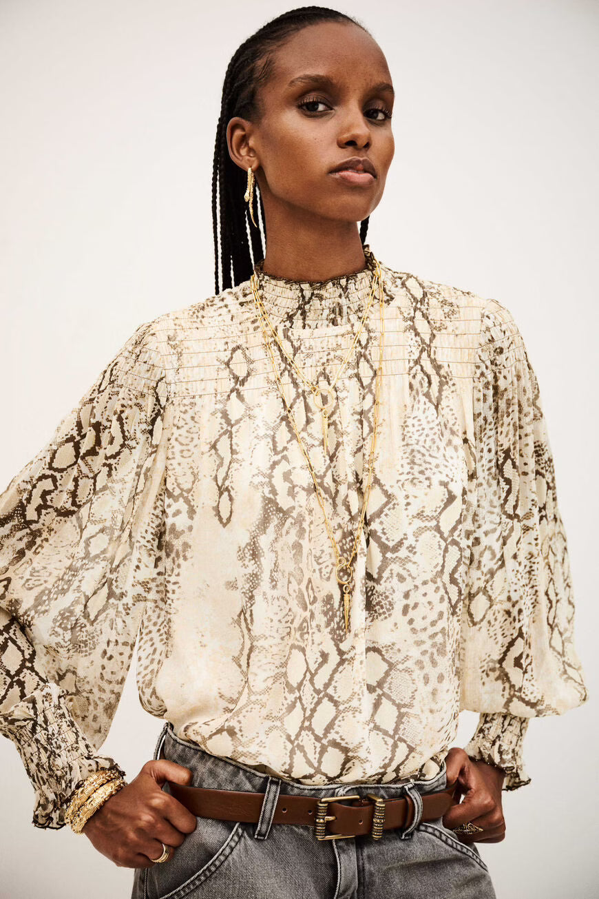 
                  
                    Shamy Ecru Serpent Blouse
                  
                
