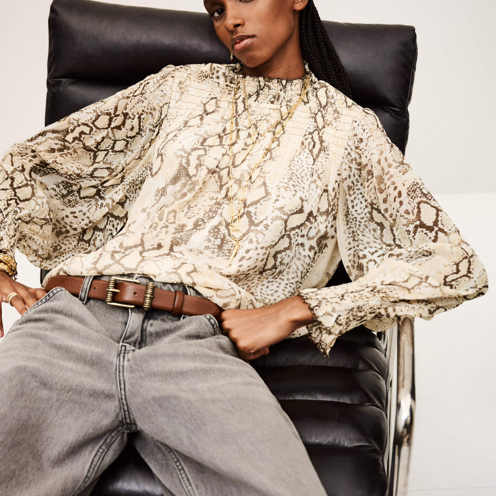 
                  
                    Shamy Ecru Serpent Blouse
                  
                