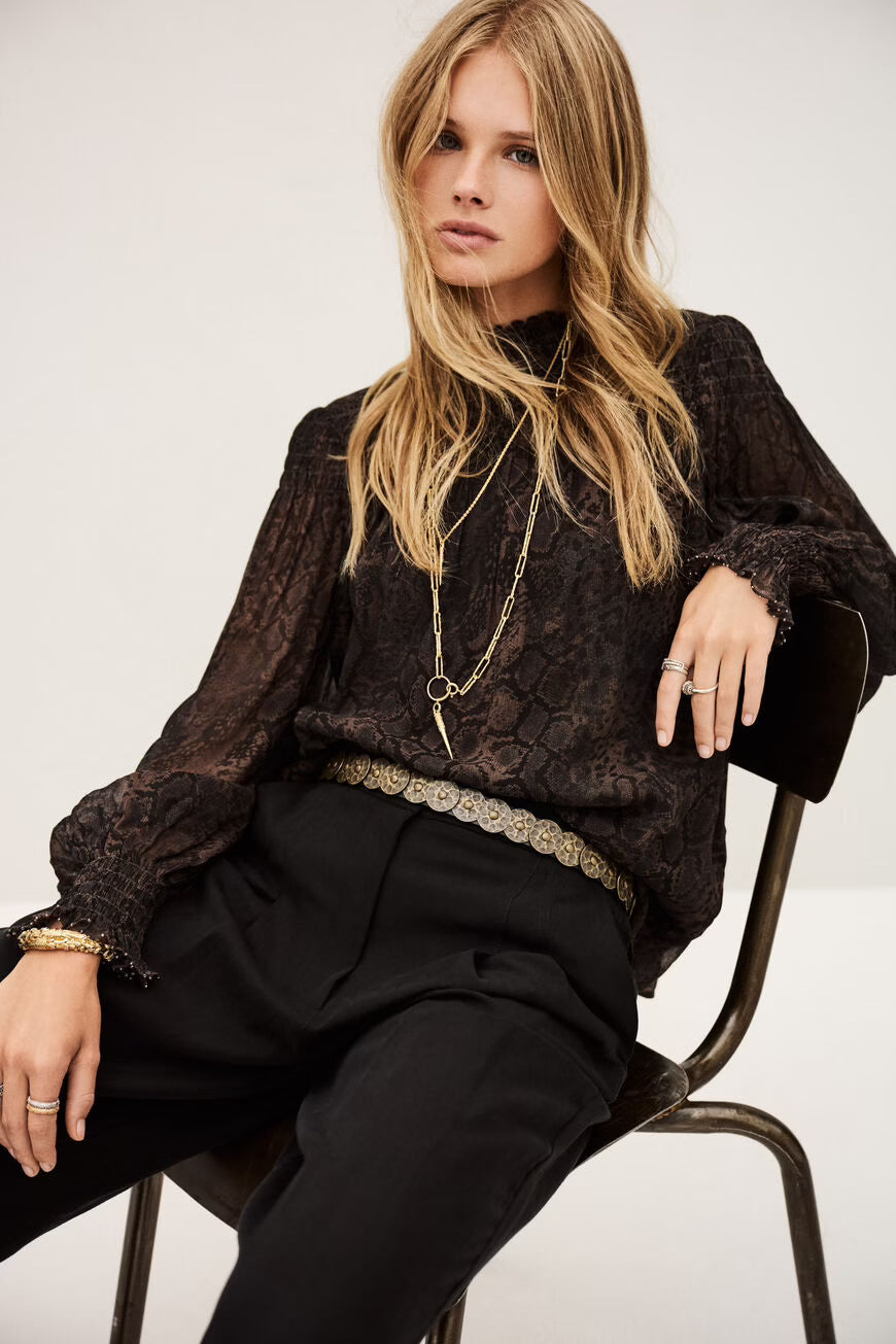 Sharmy Marron Serpent Blouse