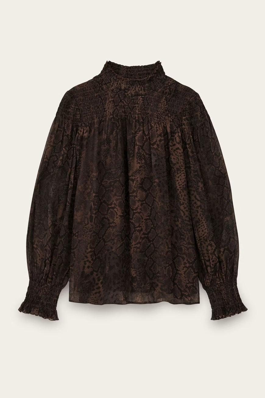 
                  
                    Sharmy Marron Serpent Blouse
                  
                