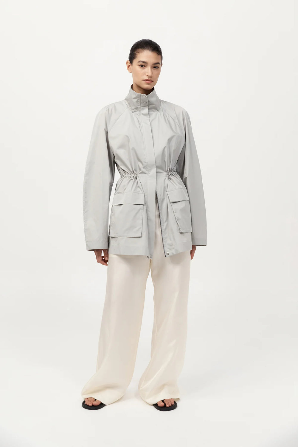 Paper Taffeta Parka Silver