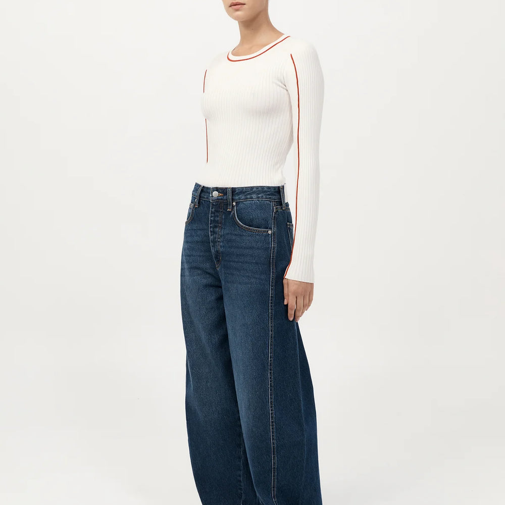 
                  
                    FIne Line Long Sleeve Top - White
                  
                