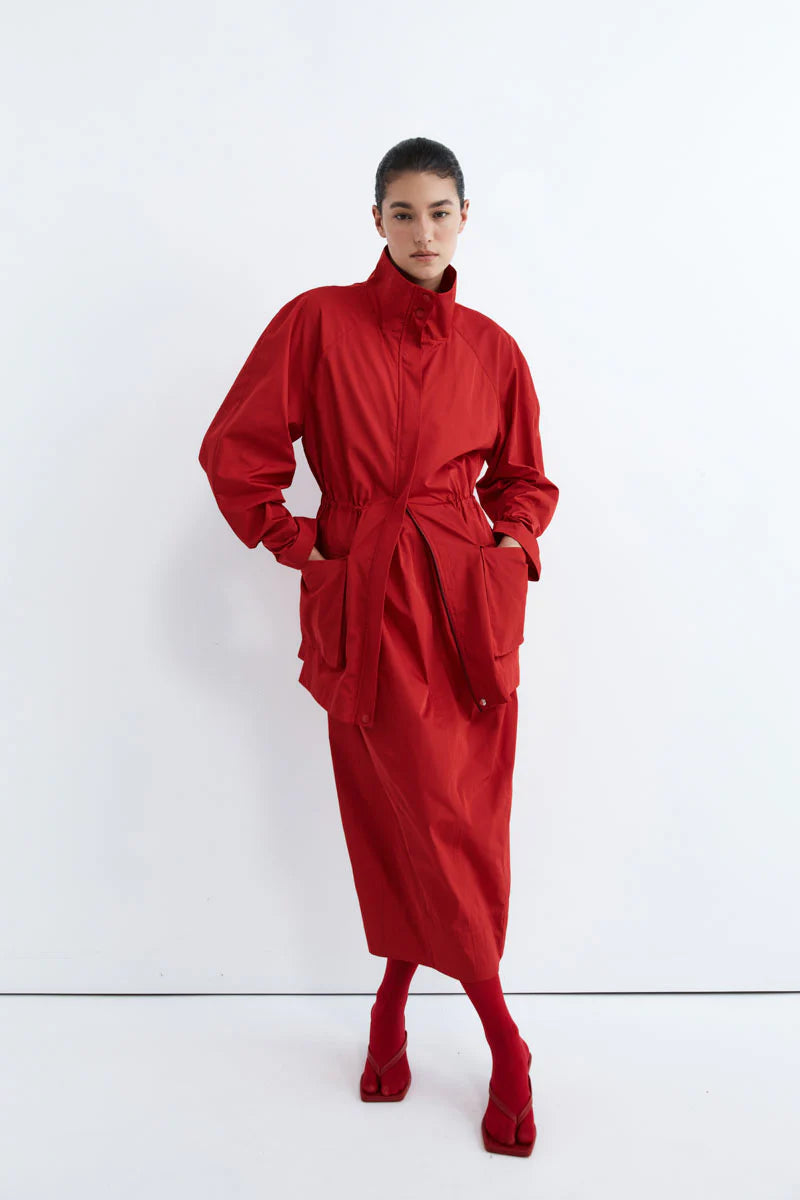 Paper Taffeta Parka Red