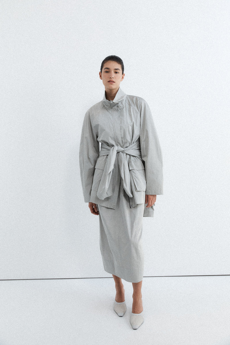 
                  
                    Paper Taffeta Parka Silver
                  
                