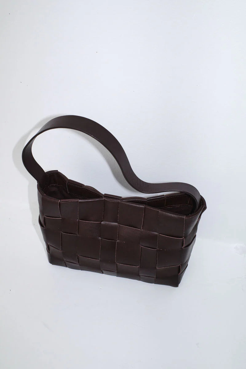 
                  
                    Woven Mini Tote Bag Chocolate
                  
                