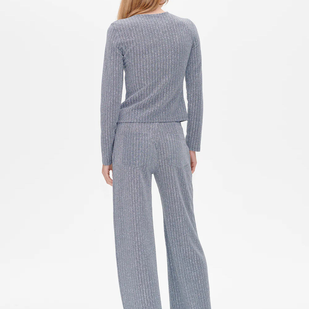 
                  
                    Jackai Silver Lurex Pinstripe Top
                  
                