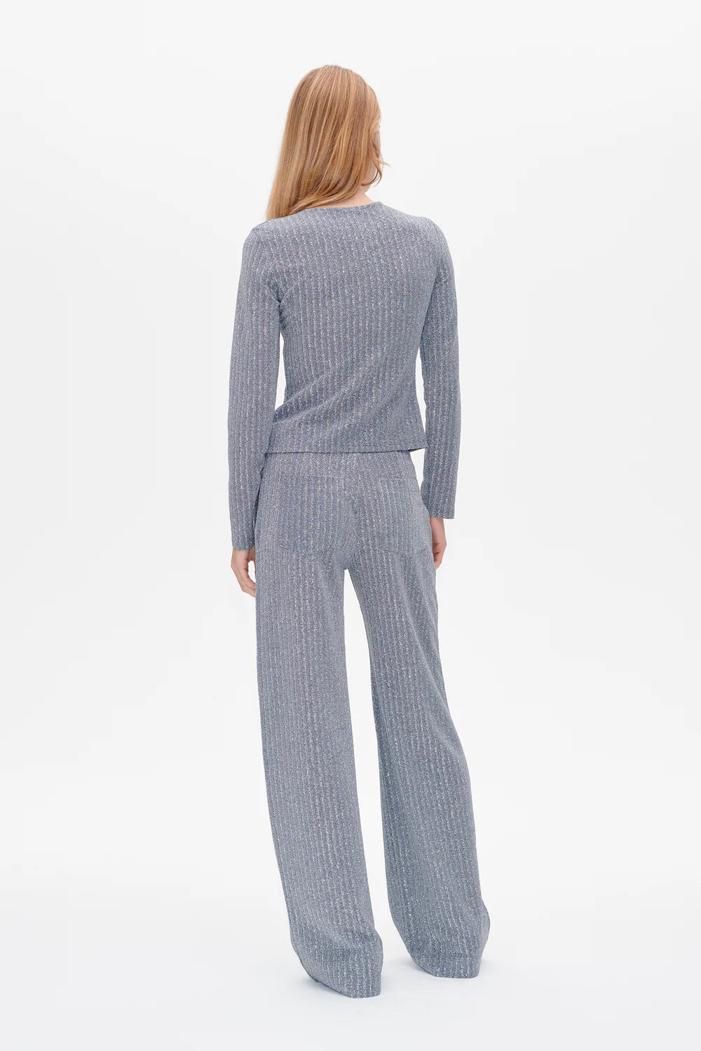 
                  
                    Jackai Silver Lurex Pinstripe Top
                  
                