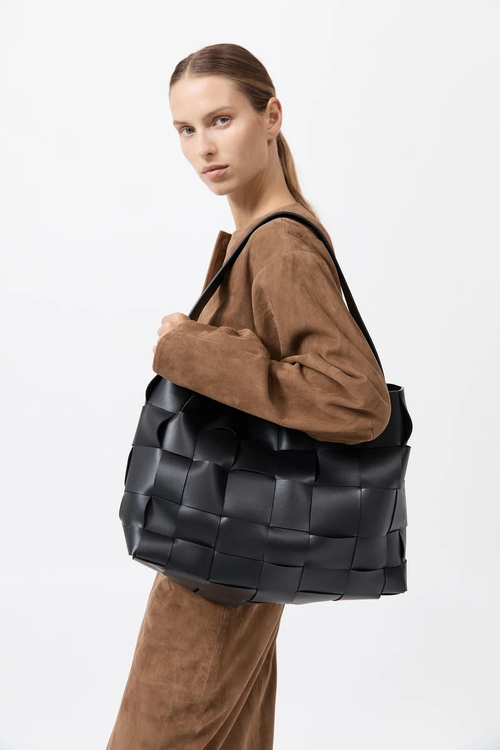 Woven Large Tote Black