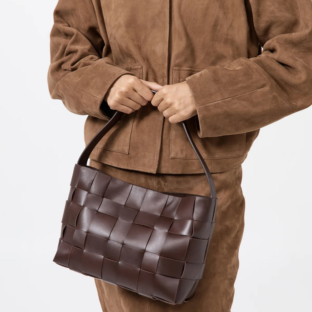 
                  
                    Woven Mini Tote Bag Chocolate
                  
                