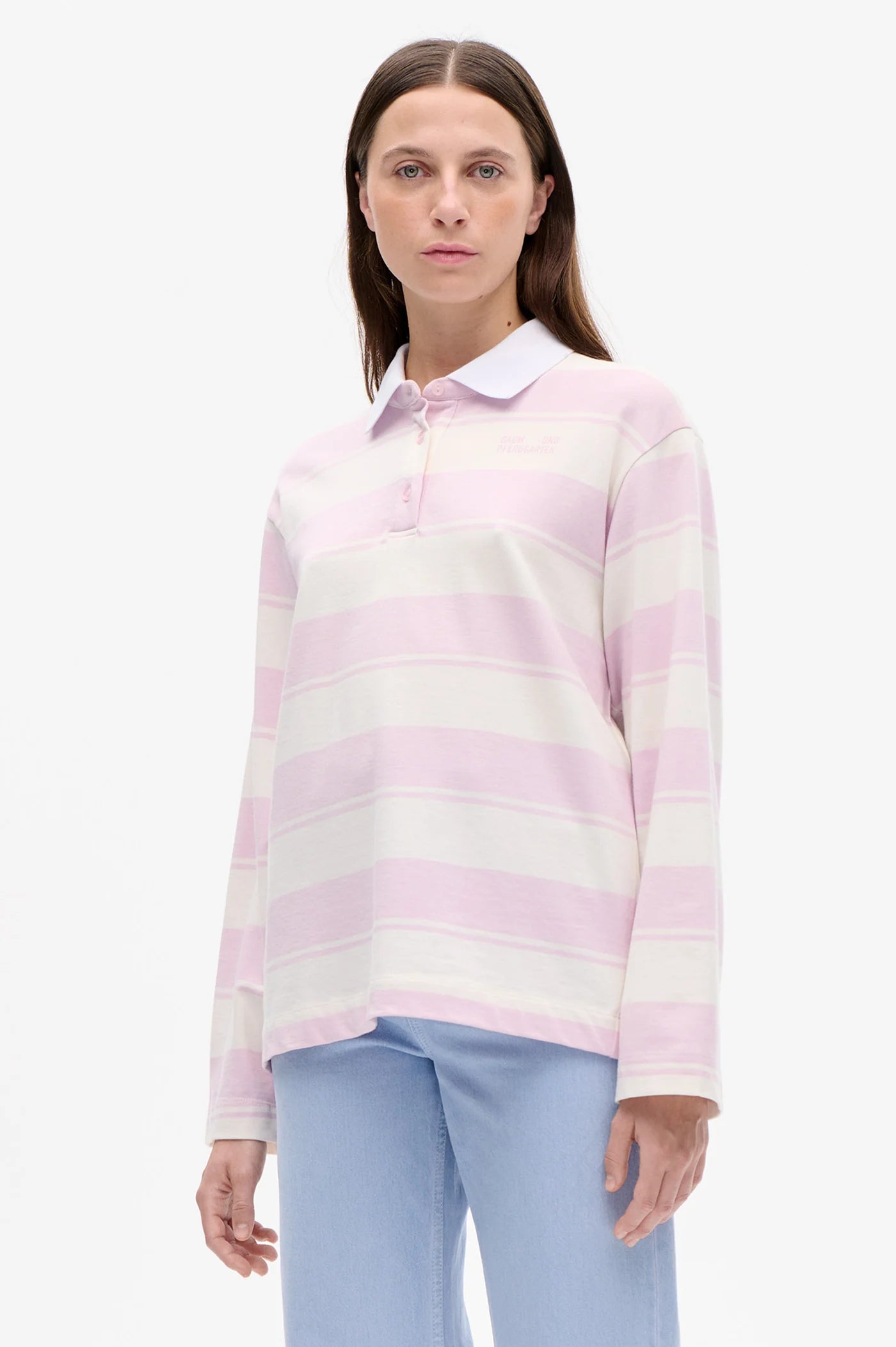 
                  
                    Jeanne Top Lilac Polo Stripes
                  
                