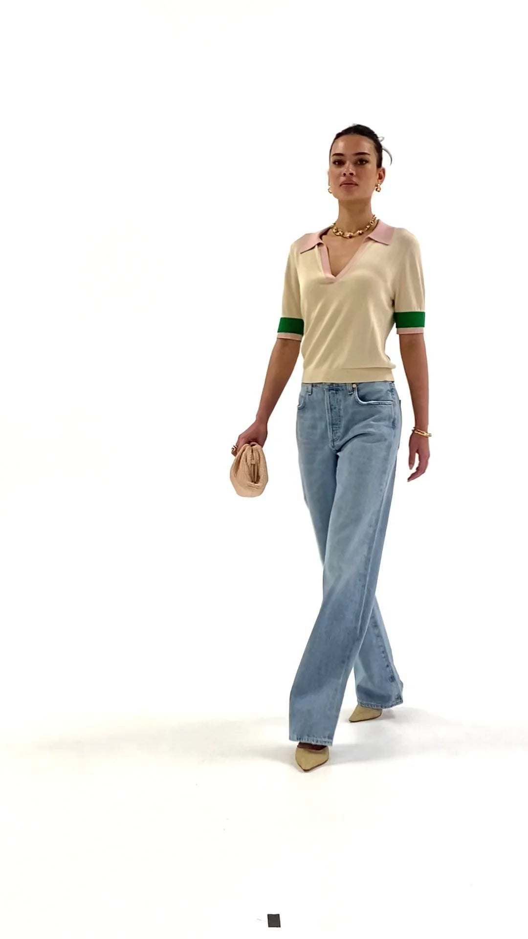 
                  
                    Knit Cuff Polo - Marshmallow
                  
                