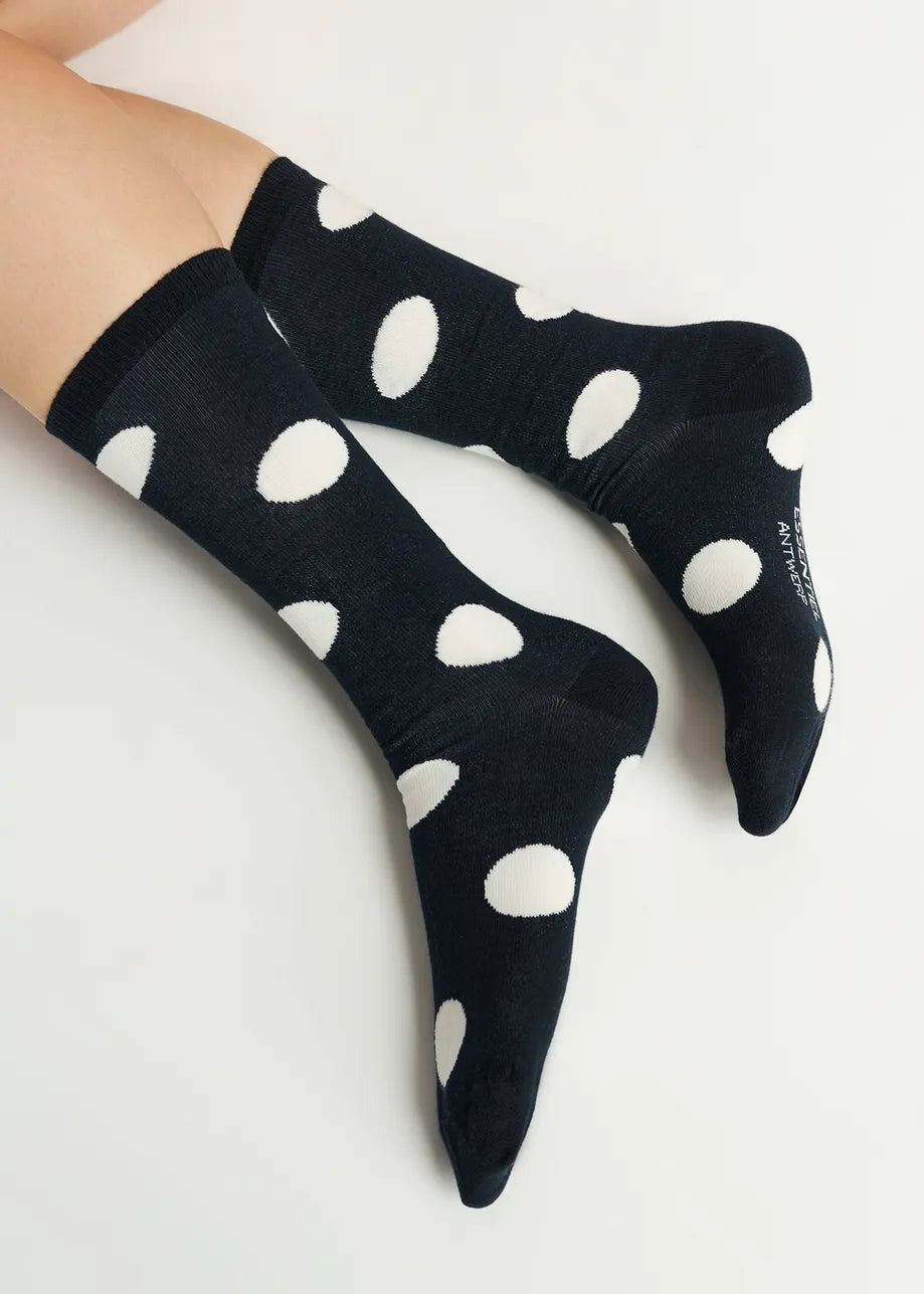 Fowl Black and white polka-dotted socks