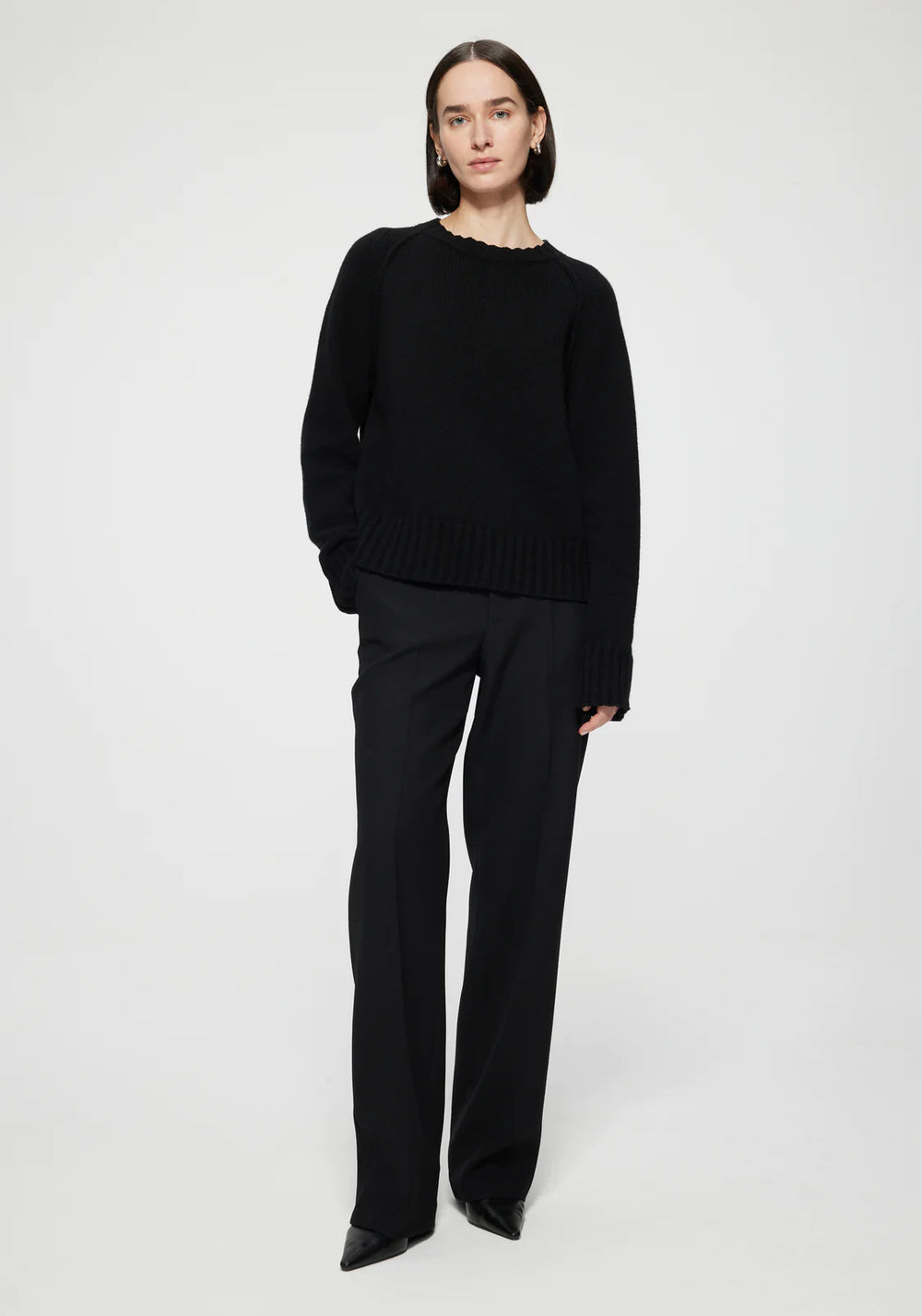 Wool Cashmere Sweater in Black