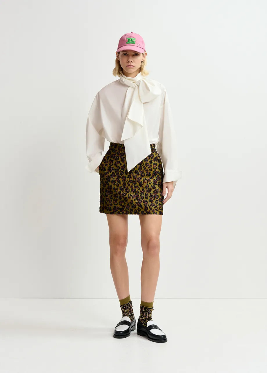 
                  
                    Greta Off-white cotton shirt with pussy bow
                  
                