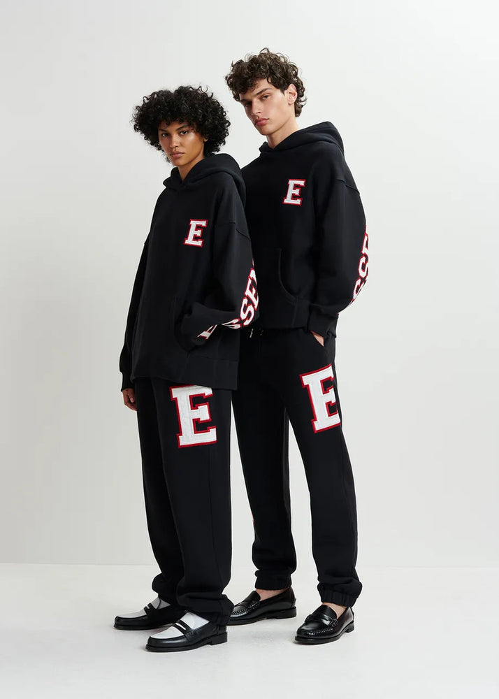 
                  
                    Grue Black Cotton Sweatpants with Embroidered Patches
                  
                
