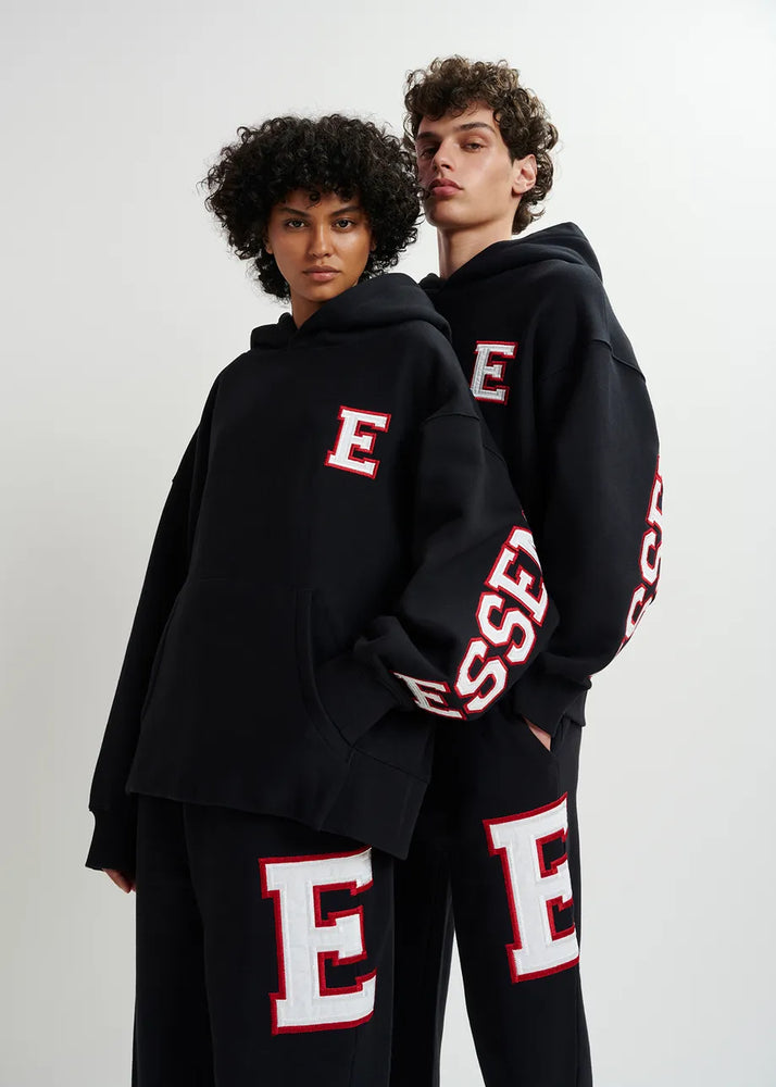
                  
                    Grue Black Cotton Sweatpants with Embroidered Patches
                  
                