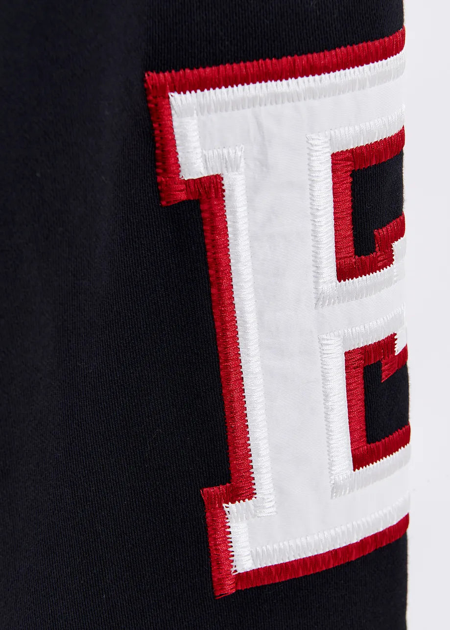 
                  
                    Grue Black Cotton Sweatpants with Embroidered Patches
                  
                