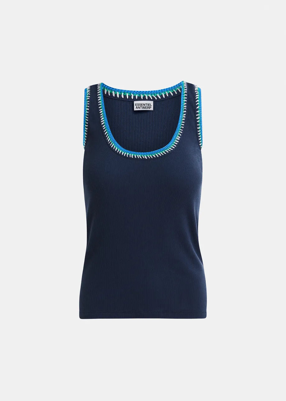 
                  
                    Harcel Embroidered Jersey Top Sapphire
                  
                