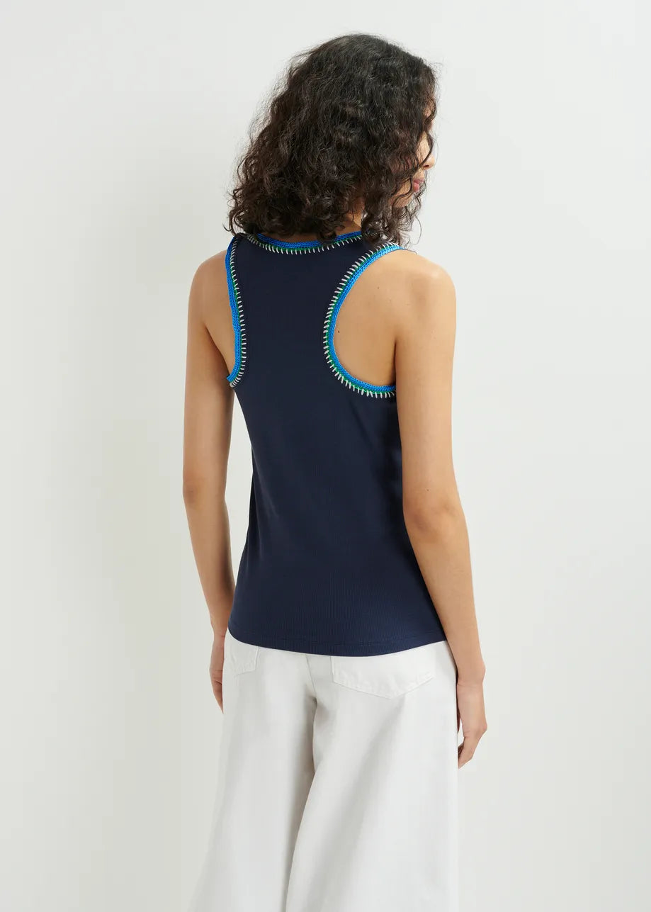
                  
                    Harcel Embroidered Jersey Top Sapphire
                  
                