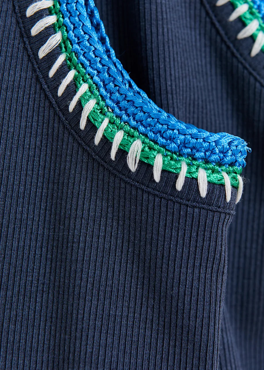 
                  
                    Harcel Embroidered Jersey Top Sapphire
                  
                
