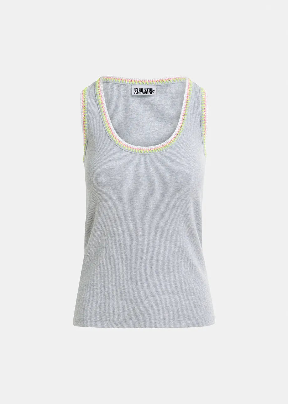 
                  
                    Harcel Embroidered Jersey Top Grey
                  
                