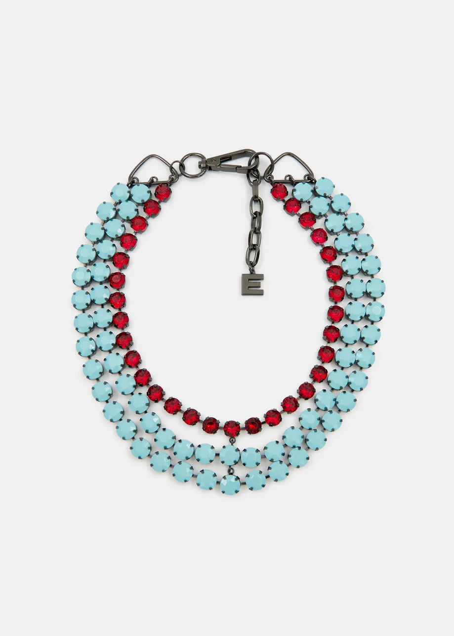 Hardians Rhinestone Necklace Neptune Green