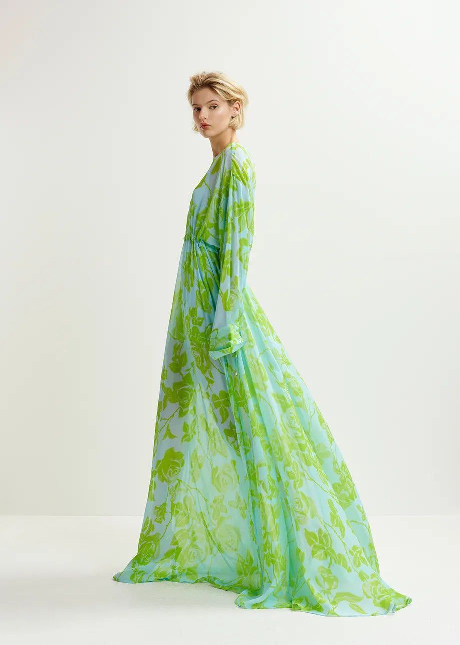 Harware Maxi Dress Light Blue and Gree