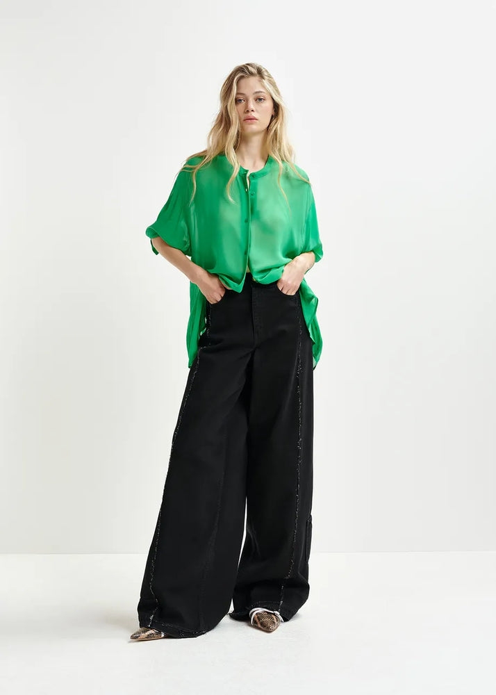 
                  
                    Headache Green Shirt with Mandarin Collar
                  
                