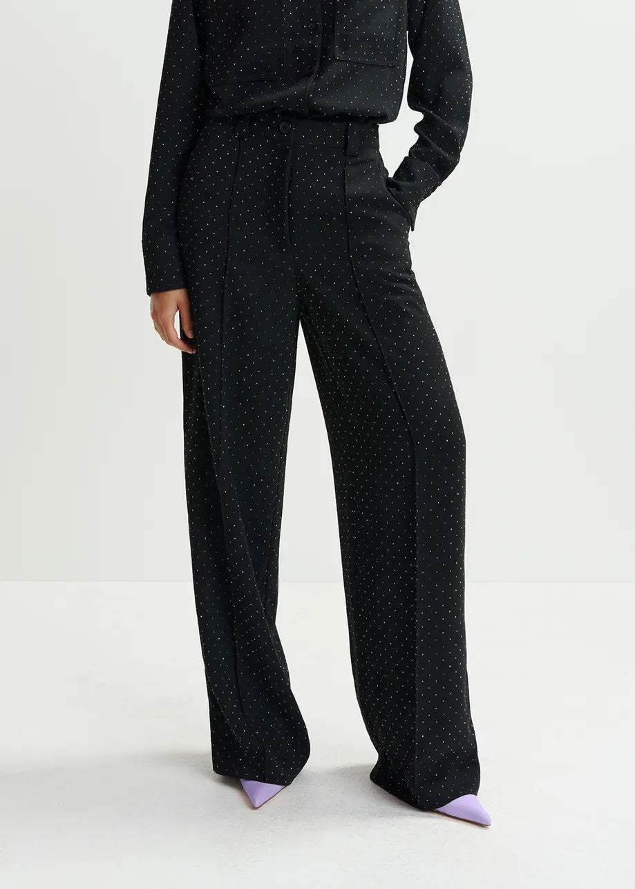 
                  
                    Healthy Black Rhinestone Wide Leg Pants
                  
                