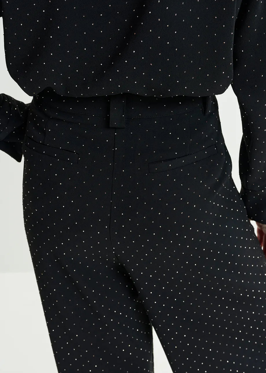 
                  
                    Healthy Black Rhinestone Wide Leg Pants
                  
                