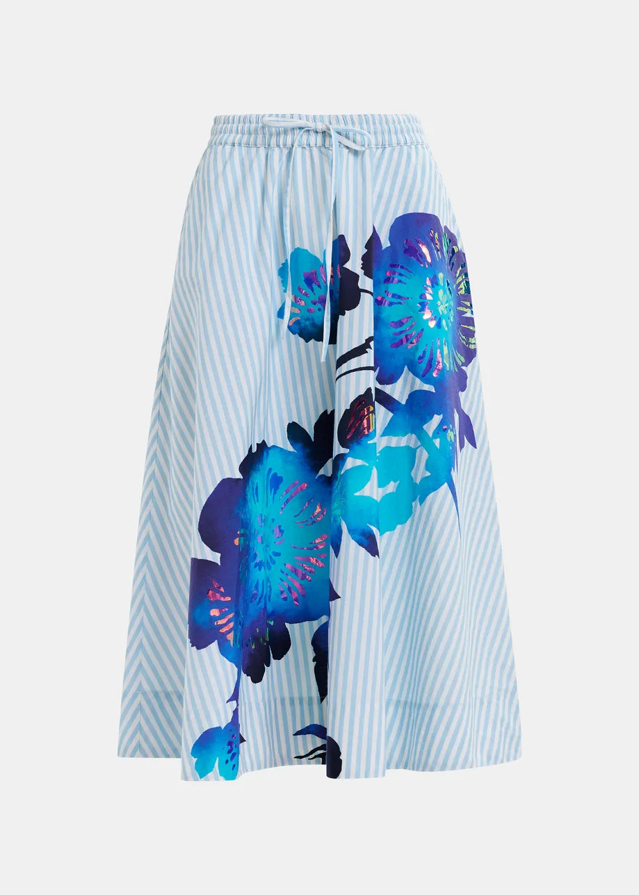 
                  
                    Hemini Foil Print Wide Skirt
                  
                