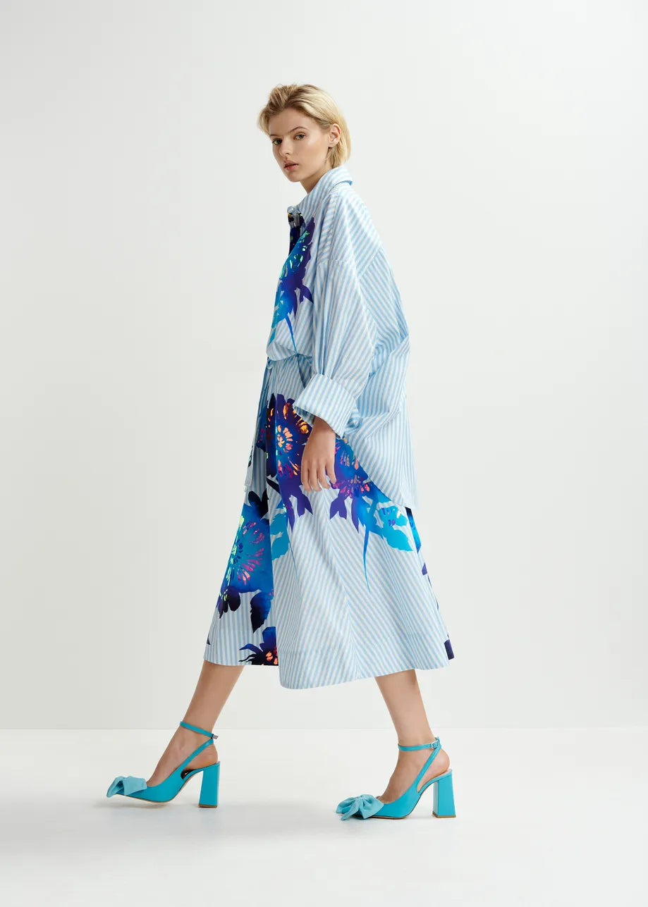 
                  
                    Hemini Foil Print Wide Skirt
                  
                