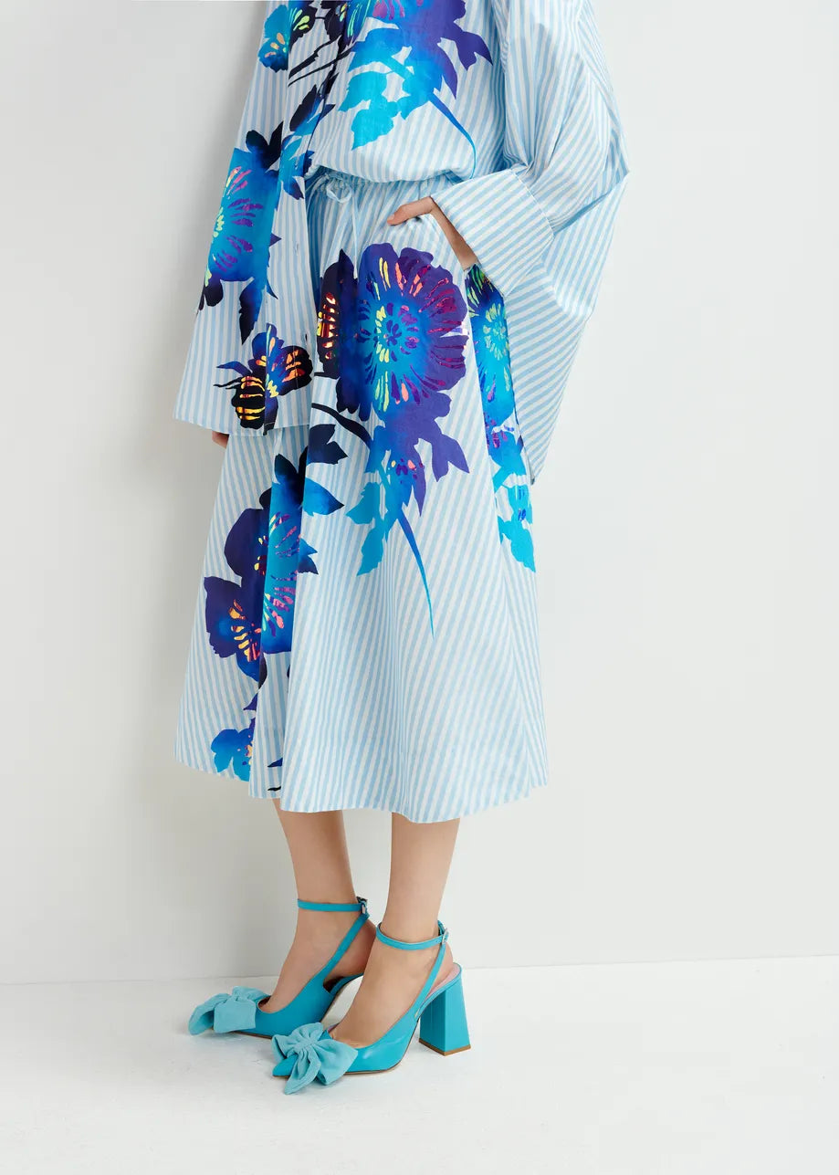 
                  
                    Hemini Foil Print Wide Skirt
                  
                