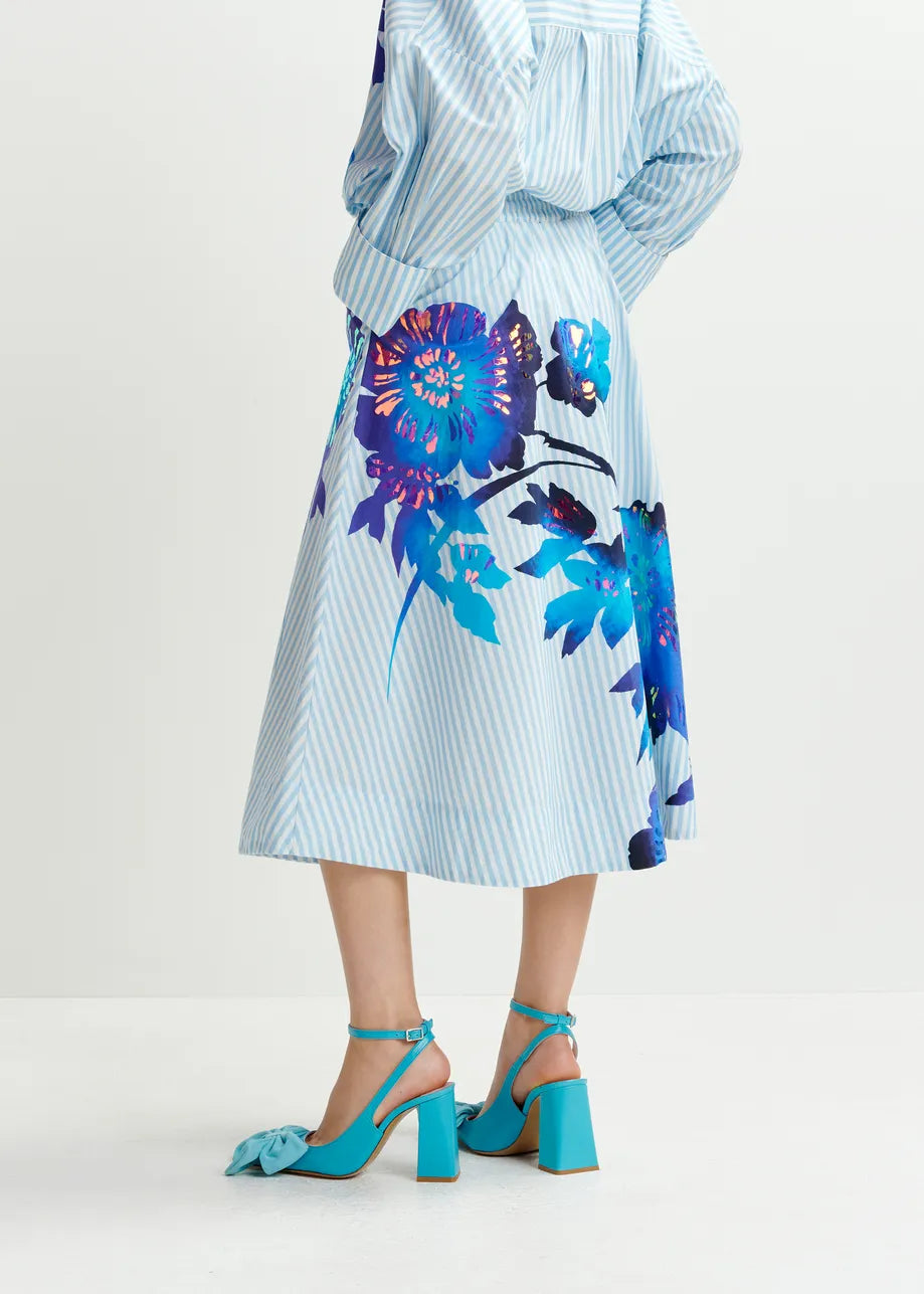 
                  
                    Hemini Foil Print Wide Skirt
                  
                