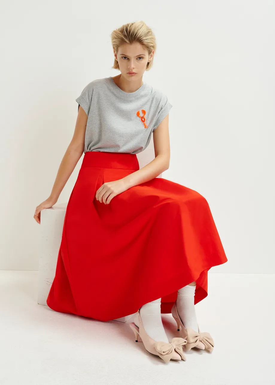 
                  
                    Hosanna Pleated Mid Skirt True Red
                  
                