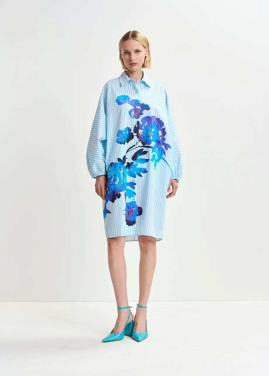 Hoses Foil Print Shirt Dress
