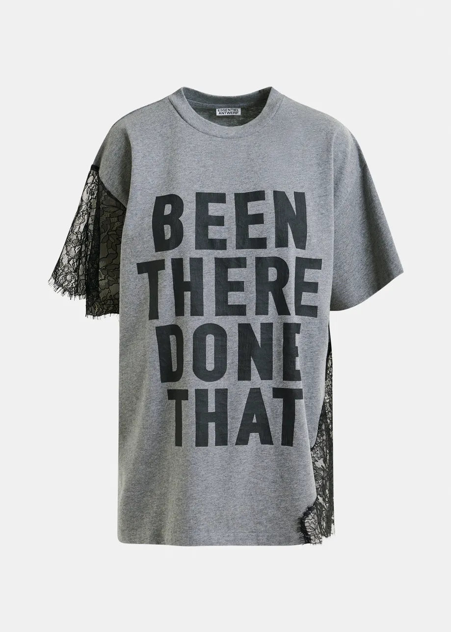 
                  
                    Ibaby Grey and Black Graphic Cotton T-Shirt with Lace Detail
                  
                