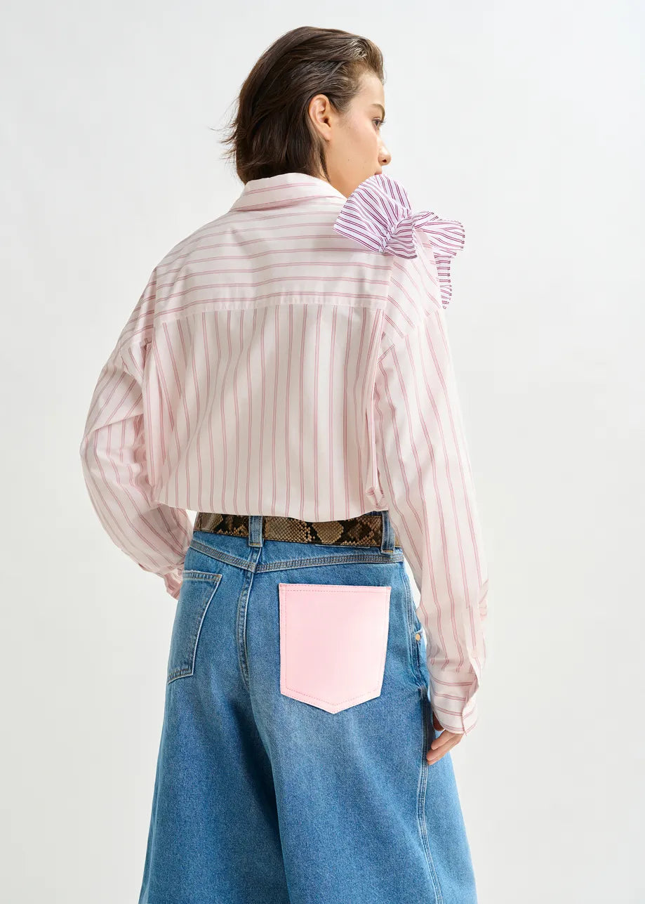 
                  
                    Ibody Red and White Striped Shirt with Ruffle
                  
                