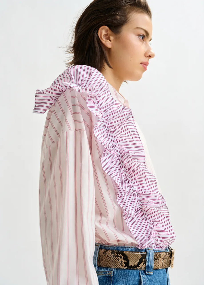 
                  
                    Ibody Red and White Striped Shirt with Ruffle
                  
                