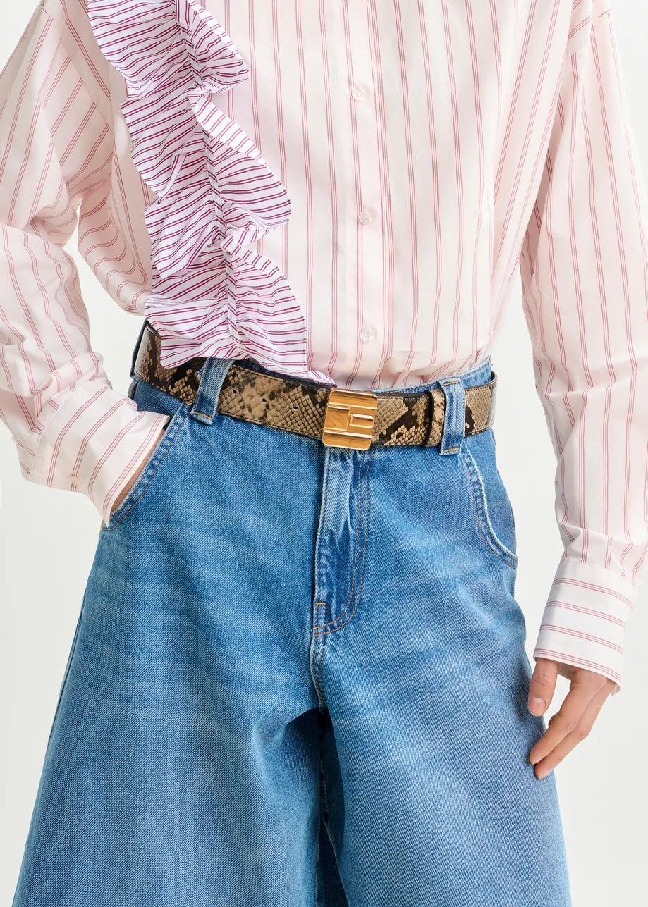 
                  
                    Ibody Red and White Striped Shirt with Ruffle
                  
                