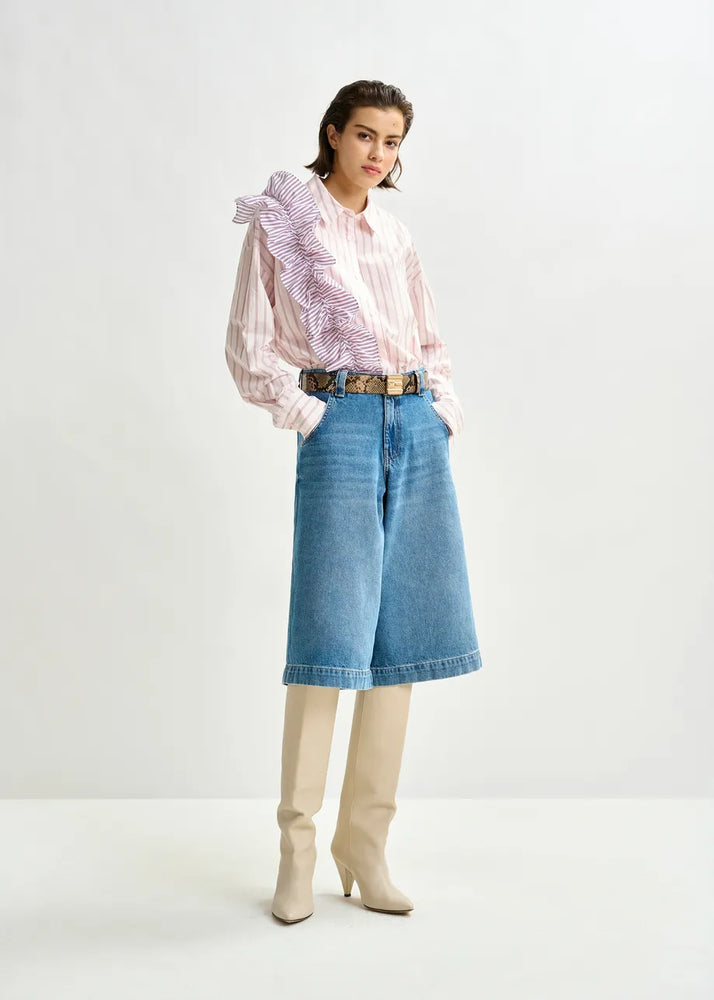 
                  
                    Ibody Red and White Striped Shirt with Ruffle
                  
                