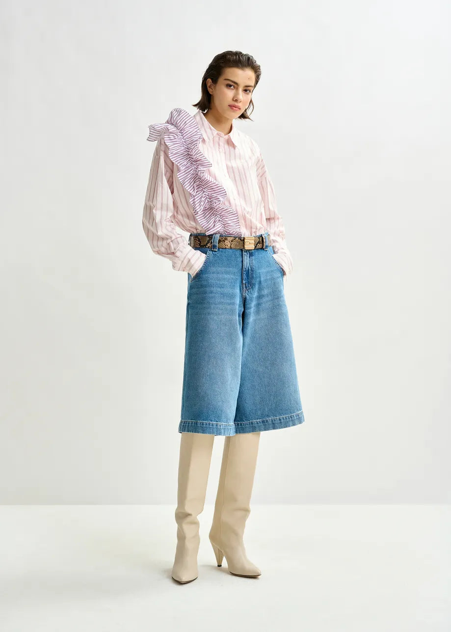 
                  
                    Ibody Red and White Striped Shirt with Ruffle
                  
                