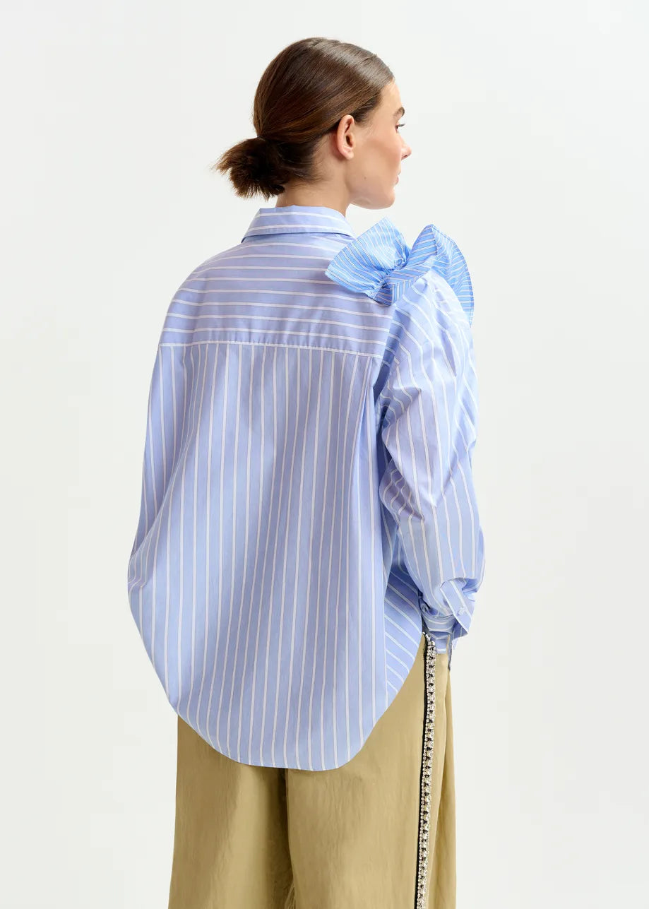 
                  
                    Ibody Blue and White Striped Shirt with Ruffle
                  
                