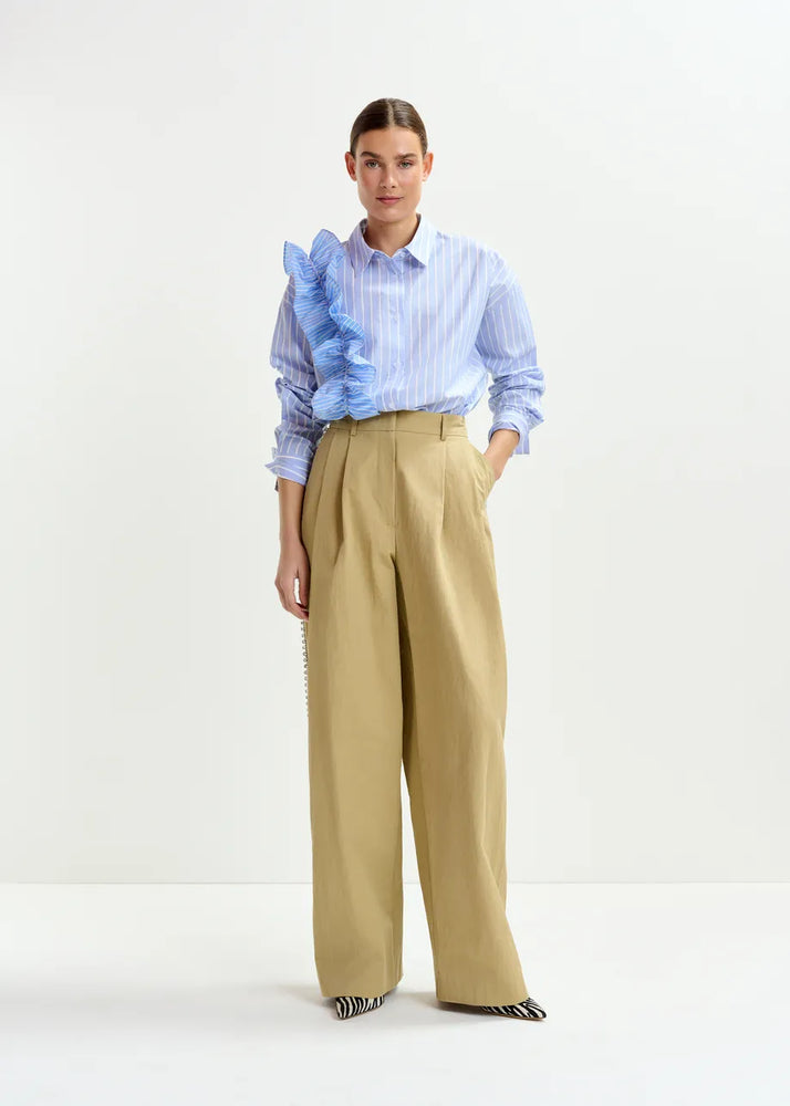 
                  
                    Ibody Blue and White Striped Shirt with Ruffle
                  
                