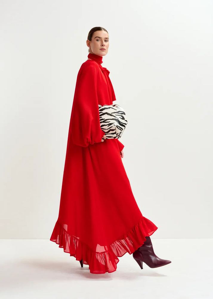 
                  
                    Iflower Red Asymmetrical Dress with Ruffle Hem
                  
                