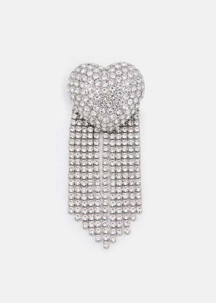 
                  
                    Silver Rhinestone Brooch
                  
                